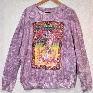 Janis Joplin Sweatshirt Womens XL Tie Dye Avalon Ballroom Graphic Band Purple